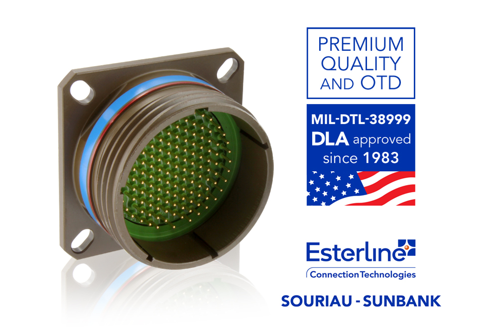 Esterline Connection Technologies – Souriau USA的MIL-DTL-38999连接器获得QPL资格已超过30年